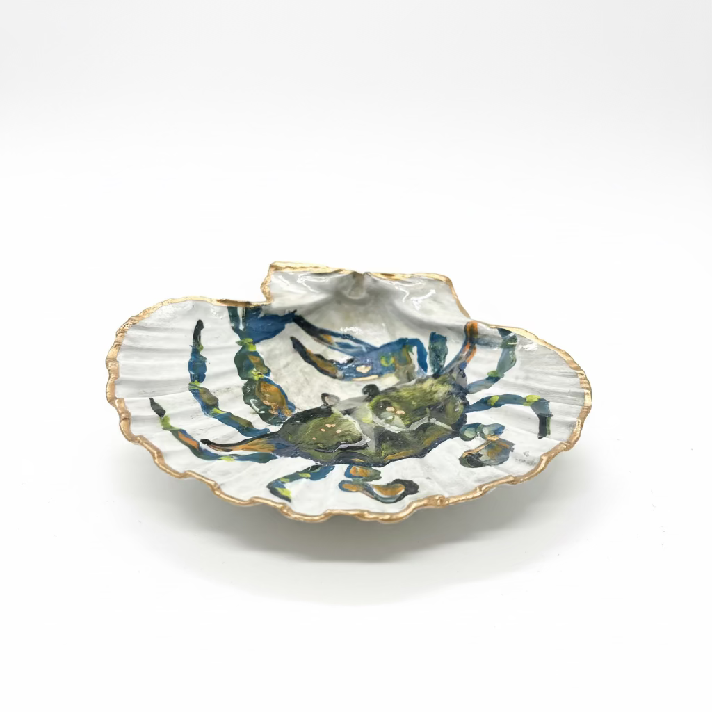 Clam shell trinket dish