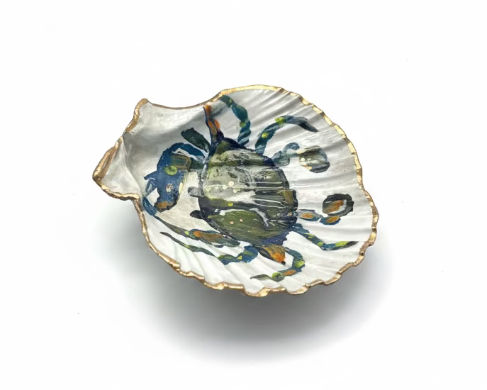 Clam shell trinket dish