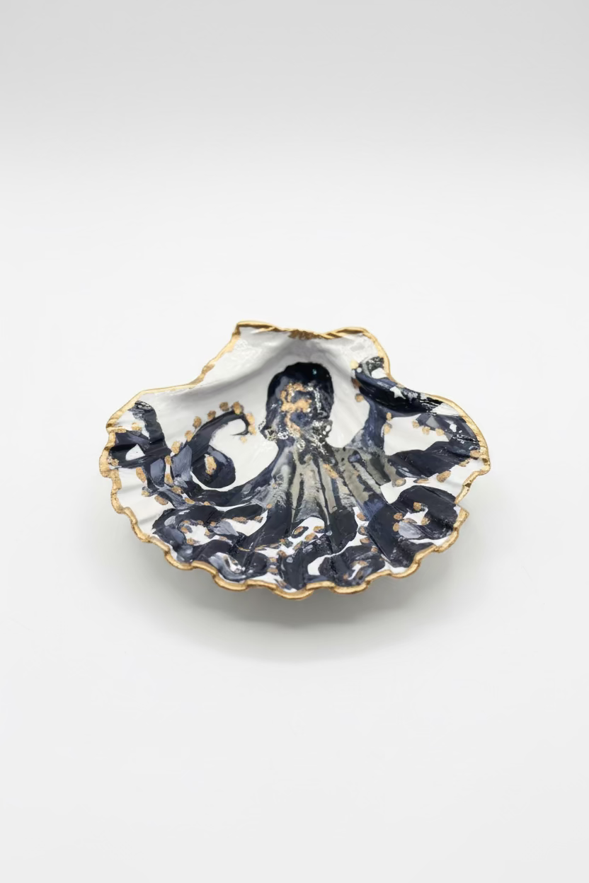 Clam shell trinket dish